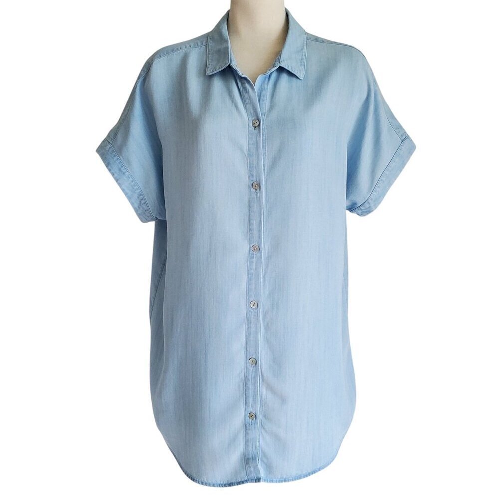 Soft Surroundings Je Veux 100% Lyocell Shirt Light Chambray Size S - Picture 5 of 16
